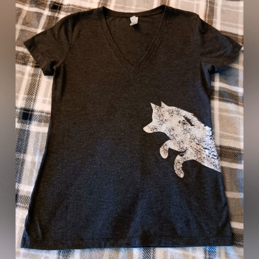 ❤4/$12 Bella Women's Black & White T-shirt Medium "Paid to Party"